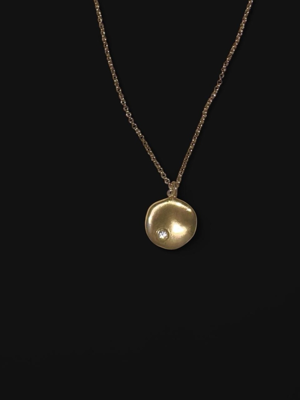J. Crew Gold Plated Pendant Necklace with Cubic Zirconia Diamond Accent